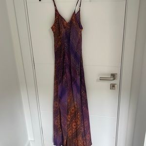 Charlie jade dress extra small size 4 prurple orange adjustable strap maxi